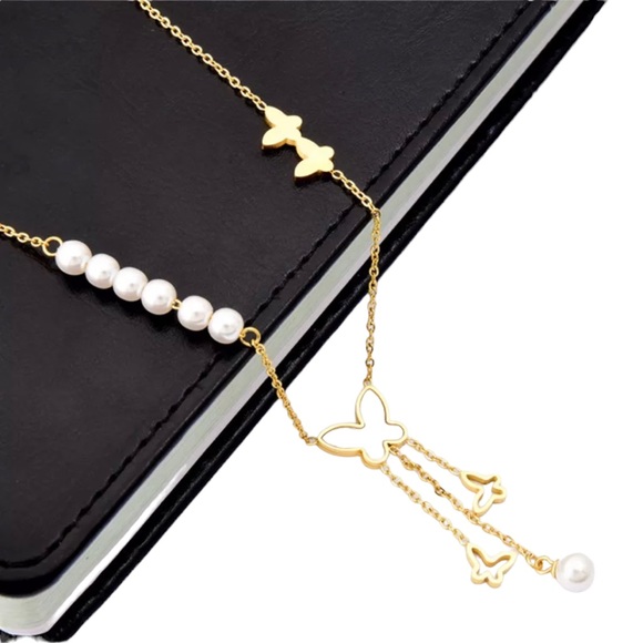 Mother of Pearl Butterfly Necklace - Picture 6 of 9